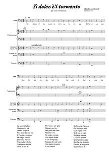 Partition complète, Sì dolce è l tormento, D-minor, Monteverdi, Claudio