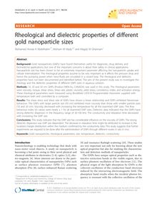 Rheological and dielectric properties of different gold nanoparticle sizes