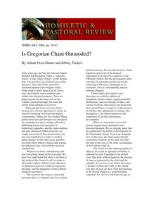 Is gregorian chant outmoded