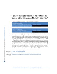 Relação natureza-sociedade no contexto da cidade latino-americana: Medellín, Colômbia-/- Nature-Society Relationship in the Context of the Latin American City: Medellin, Colombia -/- Nature-Society Relationship in the Context of the Latin American City: Medellin, Colombia