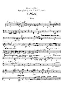 Partition cor 1, 2, 3, 4 (F), Tenorhorn (B♭), Symphony No.7, Mahler, Gustav