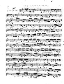 Partition violon 2, corde quatuor No.11, Op.95, Quartetto serioso