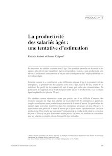 La productivité des salariés âgés : une tentative d estimation - article ; n°1 ; vol.368, pg 95-119