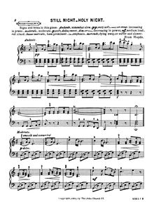 Score, Stille Nacht, heilige Nacht, Silent Night, D, Gruber, Franz Xaver