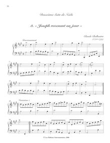 Partition , « Joseph revenant un jour », Recueil de Noëls, Recueil de Noëls formant quatre Suites avec des Variations pour le Clavecin ou le Fortepiano