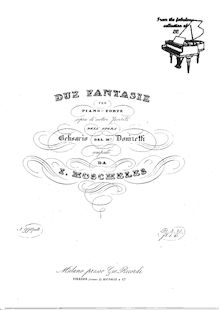 Partition complète, Souvenirs de Belisaire, Souvenirs de Belisaire. Deux Fantaisies pour le Pianoforte sur des Airs favoris de l Opera de Donizetti, "Belisario"