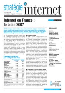 Stratégie Internet n° 119 - dec/ Janv 2008
