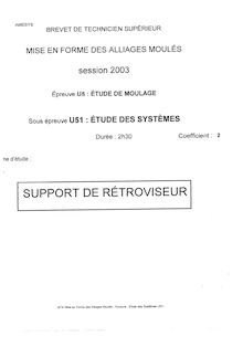 Btsalliage etude des systemes 2003