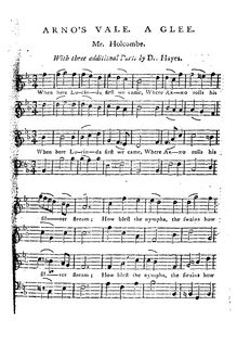 Partition complète, Arno s Vale. A Glee, With Three Additional Parts by Dr. Hayes