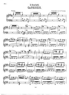 Partition Capriccio en E major, 100 clavier sonates, Keyboard, Scarlatti, Domenico