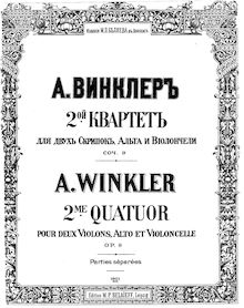 Partition violon 1, corde quatuor No.2, D minor, Winkler, Aleksandr