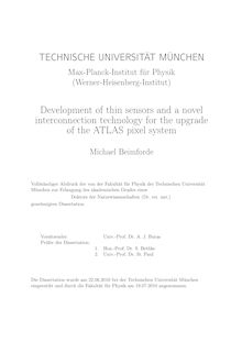 Development of thin sensors and a novel interconnection technology for the upgrade of the ATLAS pixel system [Elektronische Ressource] / Michael Beimforde