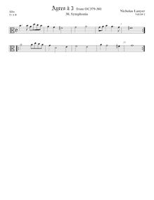 Partition ténor viole de gambe, alto clef, Smphoniae pour 3 violes de gambe par Nicholas Lanier