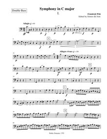 Partition Double Basses, Symphony No.14 en C major, “Jena” Symphony