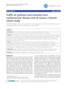 Traffic air pollution and mortality from cardiovascular disease and all causes: a Danish cohort study