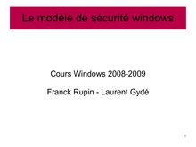 Le modèle de sécurité windows