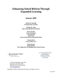 Enhancing School Reform through Expanded Learning