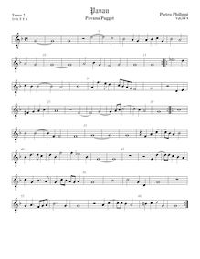 Partition ténor viole de gambe 3, octave aigu clef, pavanes et Galliards pour 5 violes de gambe par Peter Philips