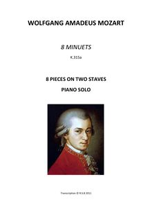 Partition complète, 8 menuets, Various, Mozart, Wolfgang Amadeus