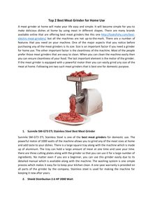 Top 2 Best Meat Grinder for Home Use 