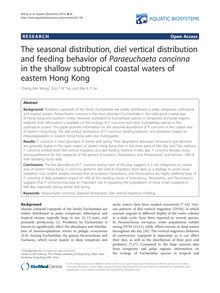 The seasonal distribution, diel vertical distribution and feeding behavior of Paraeuchaeta concinna in the shallow subtropical coastal waters of eastern Hong Kong