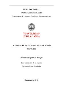 La Infancia en la obra de Ana María Matute.