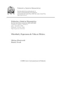 Obesidad y Esperanza de Vida en México(Obesity and life expectancy in Mexico)