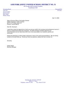 Ash Fork JUSD Response Response to Performance Audit Report