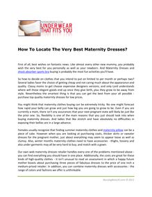 How to Locate the Very Best Maternity Dresses