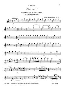 Partition flûte , partie, Symphony No.39, E♭ major, Mozart, Wolfgang Amadeus
