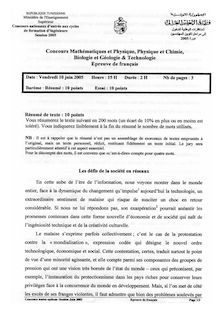 Francais - Concours Mathématiques et Physique, Physique et Chimie ...