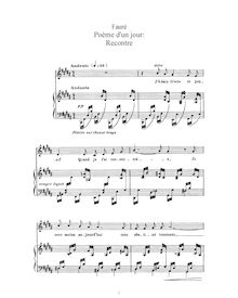 Partition complète, Poème d’un jour, Op. 21, Fauré, Gabriel