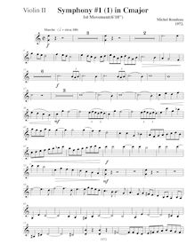 Partition violons II, Symphony No.1, C major, Rondeau, Michel par Michel Rondeau