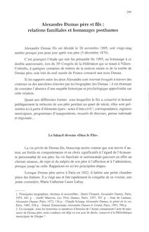 Alexandre Dumas père et fils : relations familiales et hommages ...