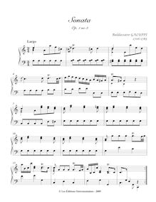 Partition , Largo, 6 clavecin sonates, 6 Sonate per cembalo, Galuppi, Baldassare