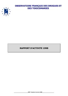Rapport d activité 1998 de l Observatoire français des drogues et des toxicomanies