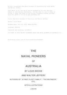 The Naval Pioneers of Australia