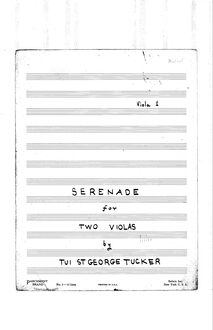 Partition viole de gambe 1, Serenade pour 2 altos, St. George Tucker, Tui