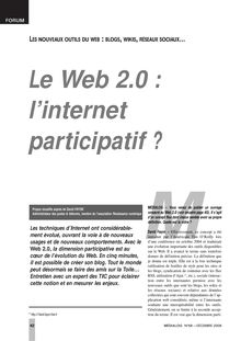 Le Web 2.0 : l'internet participatif ?