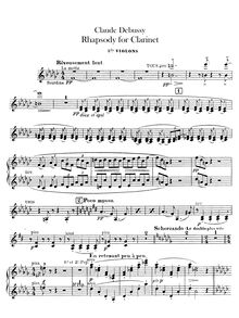 Partition violons II, Première rapsodie, Debussy, Claude