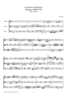 Partition complète, 15 symphonies, Three-part inventions, Bach, Johann Sebastian par Johann Sebastian Bach