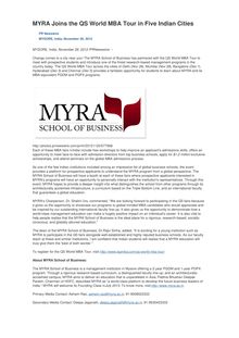 MYRA Joins the QS World MBA Tour in Five Indian Cities