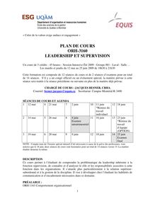 3160-001 Été Intensif 2009 -Laval  Plan de cours J.Besner