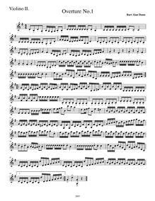 Partition violon II , partie, Overture No.1, G Major, Dunn, Bart