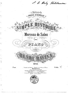 Partition de piano, Simple Histoire, Ravina, Jean Henri