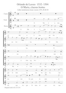 Partition complète (notated pitch), O Maria, clausus hortus