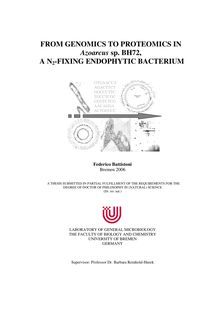 From genomics to proteomics in Azoarcus sp. BH72, a N_1tn2-fixing endophytic bacterium [Elektronische Ressource] / Federico Battistoni