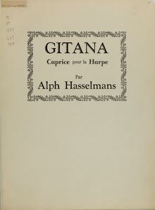 Partition complète, Gitana, Caprice, A minor, Hasselmans, Alphonse