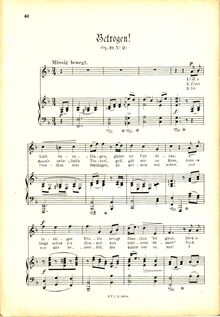 Partition Nr.2 Betrogen! (haut), chansons, Op.19, Koschat, Thomas