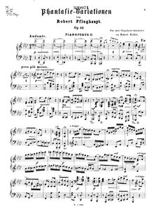 Partition Piano 2, Phantasie-Variationen, Op.13, Pflughaupt, Robert